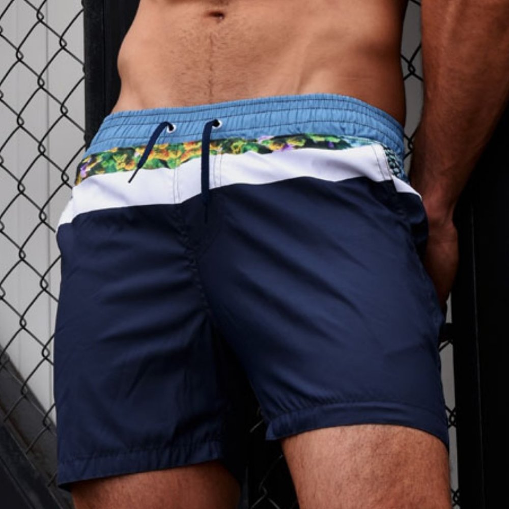 BATTYSTA NAVY BLUE REEF SWIM SHORTS